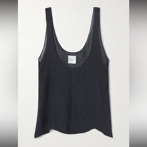 NWOT LESET Niko Linen Scoop Tank in Navy, Size M